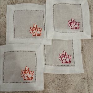 Le Spritz Club Embroidered Cocktail Napkins